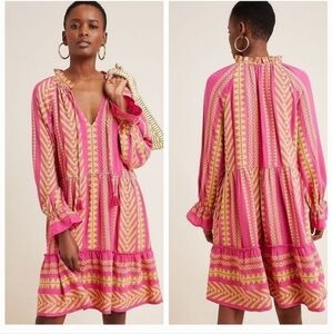 Anthropologie Maeve Dominique Ruffle Tired Mini Dress Size XS